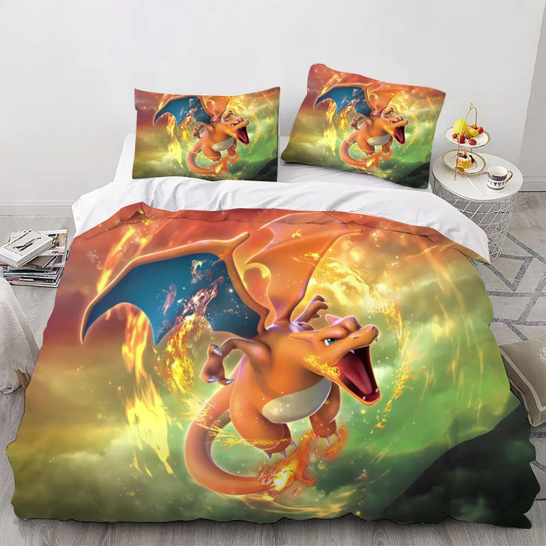 Orange Fire Dragon Bedding Set