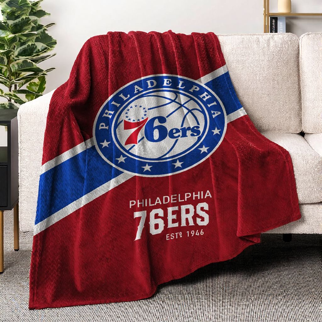Philadelphia Basketball Flannel Throw Blanket