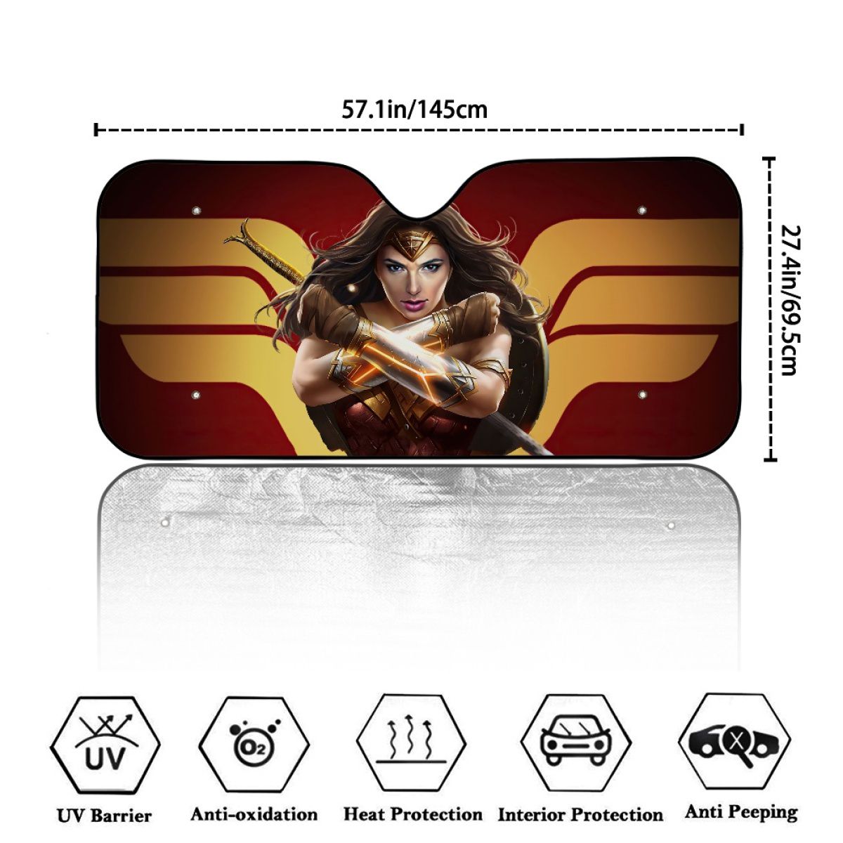 Princess Diana Superhero Car Sun Shade