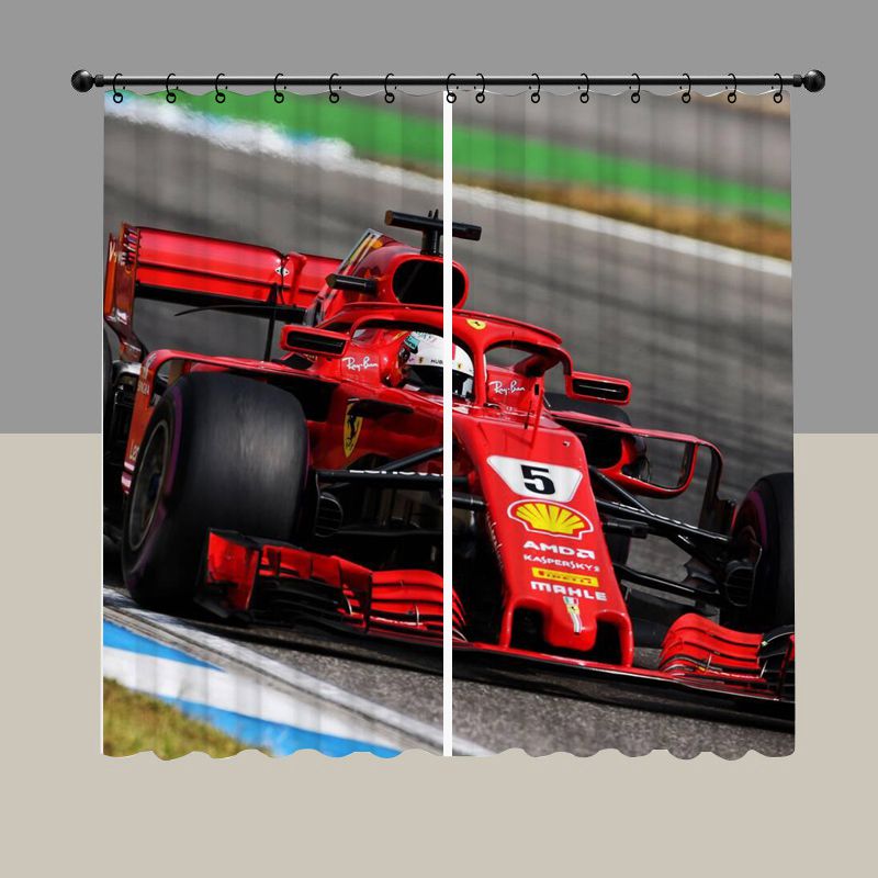Red Racing Car Blackout Curtain