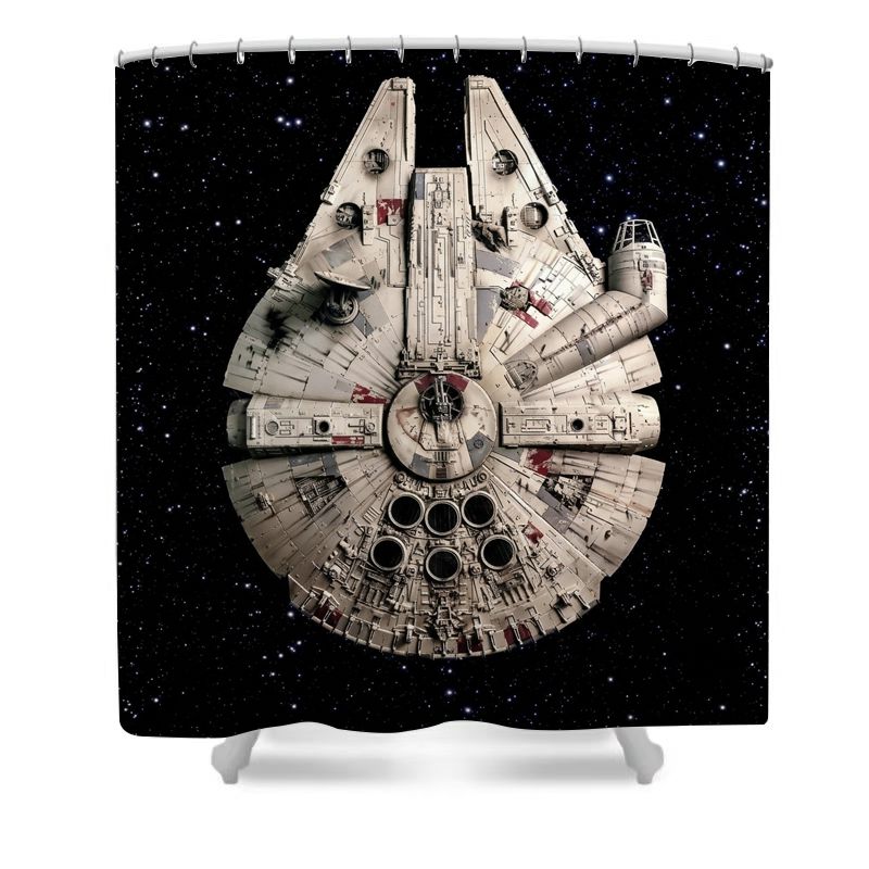 Sci Fi Starship Shower Curtain - 4Pcs Set