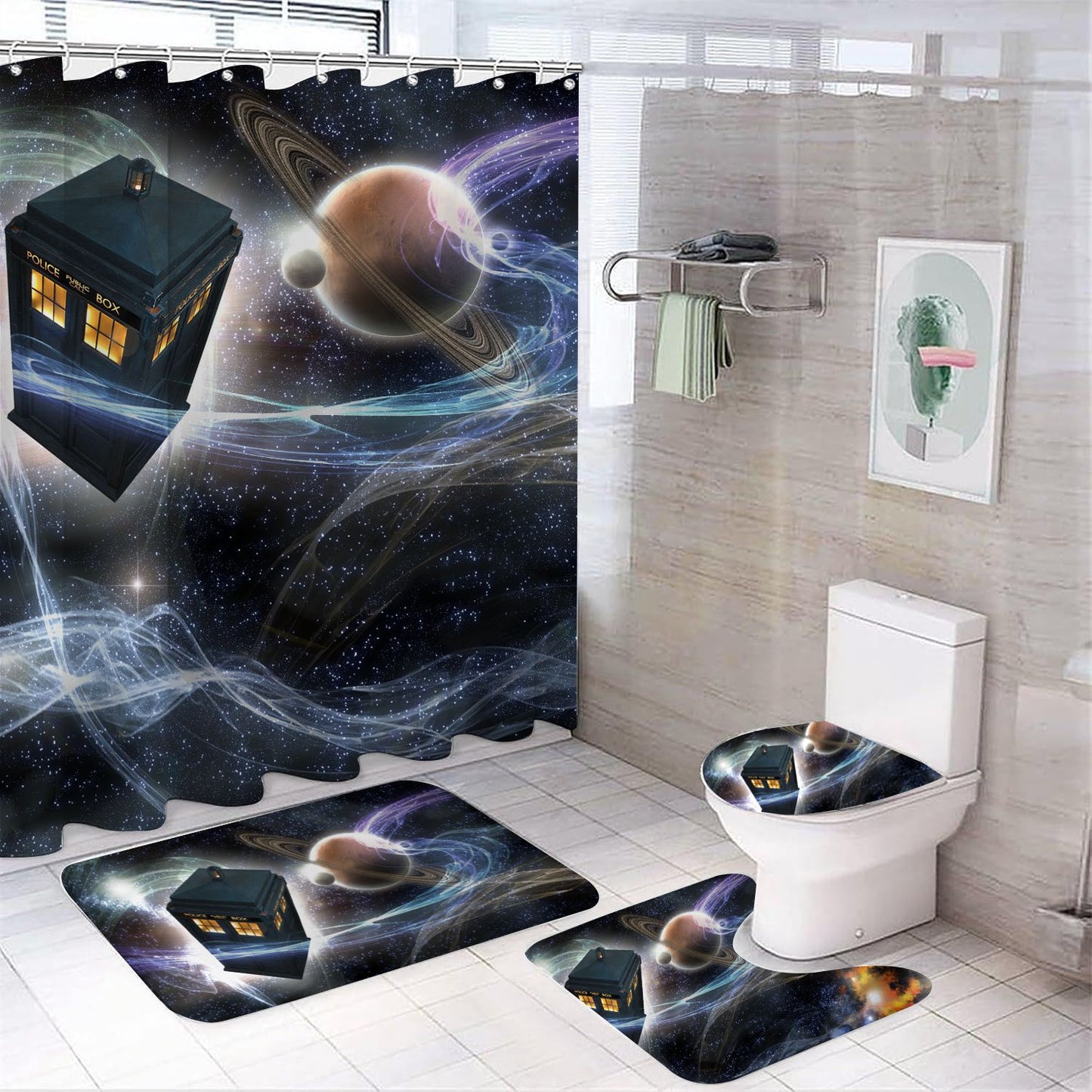 Tardis Police Box Shower Curtain