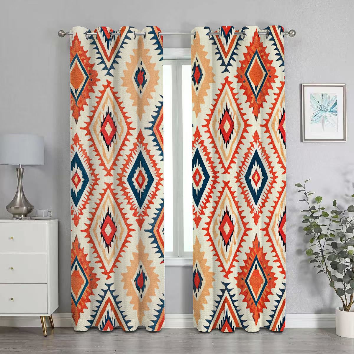 Tribal Ethnic Aztec 2 Panels Blackout Curtain