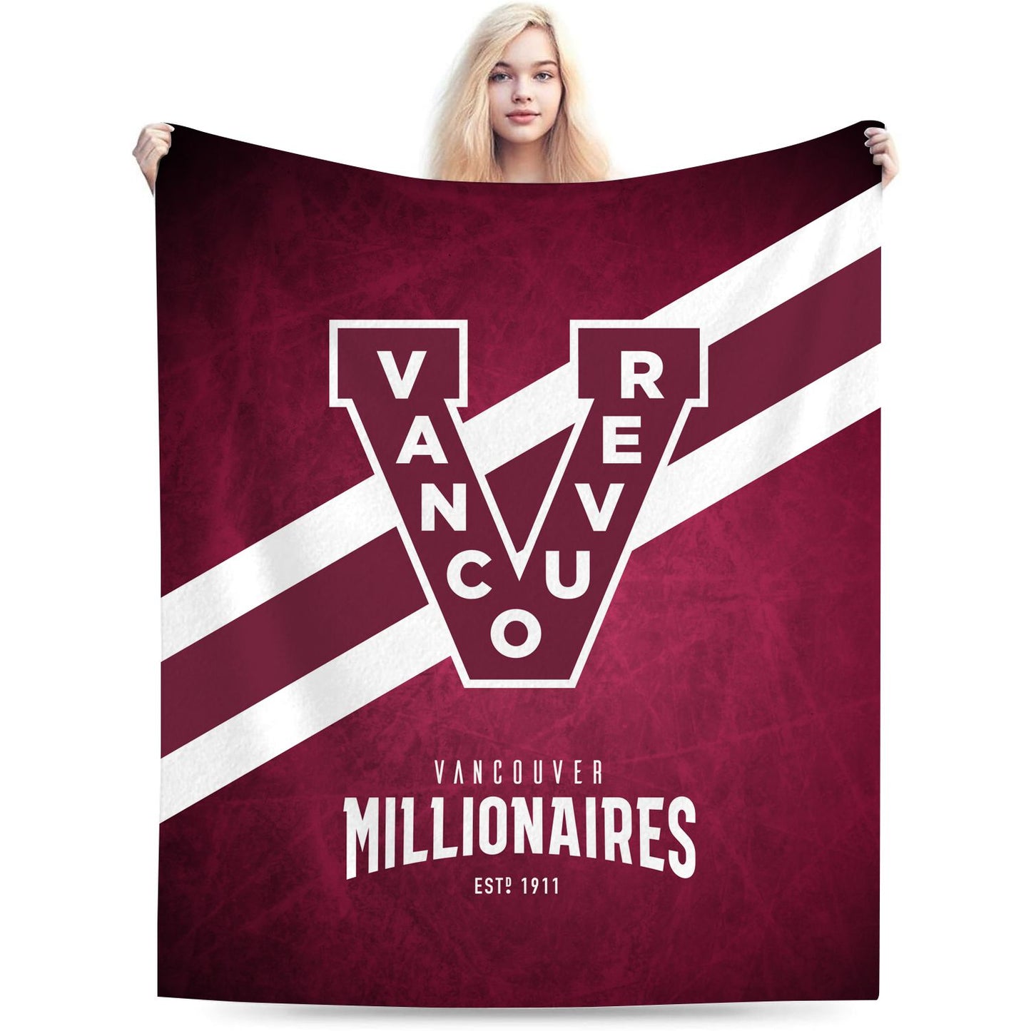 Vancouver Red Hockey Sport Throw Blanket