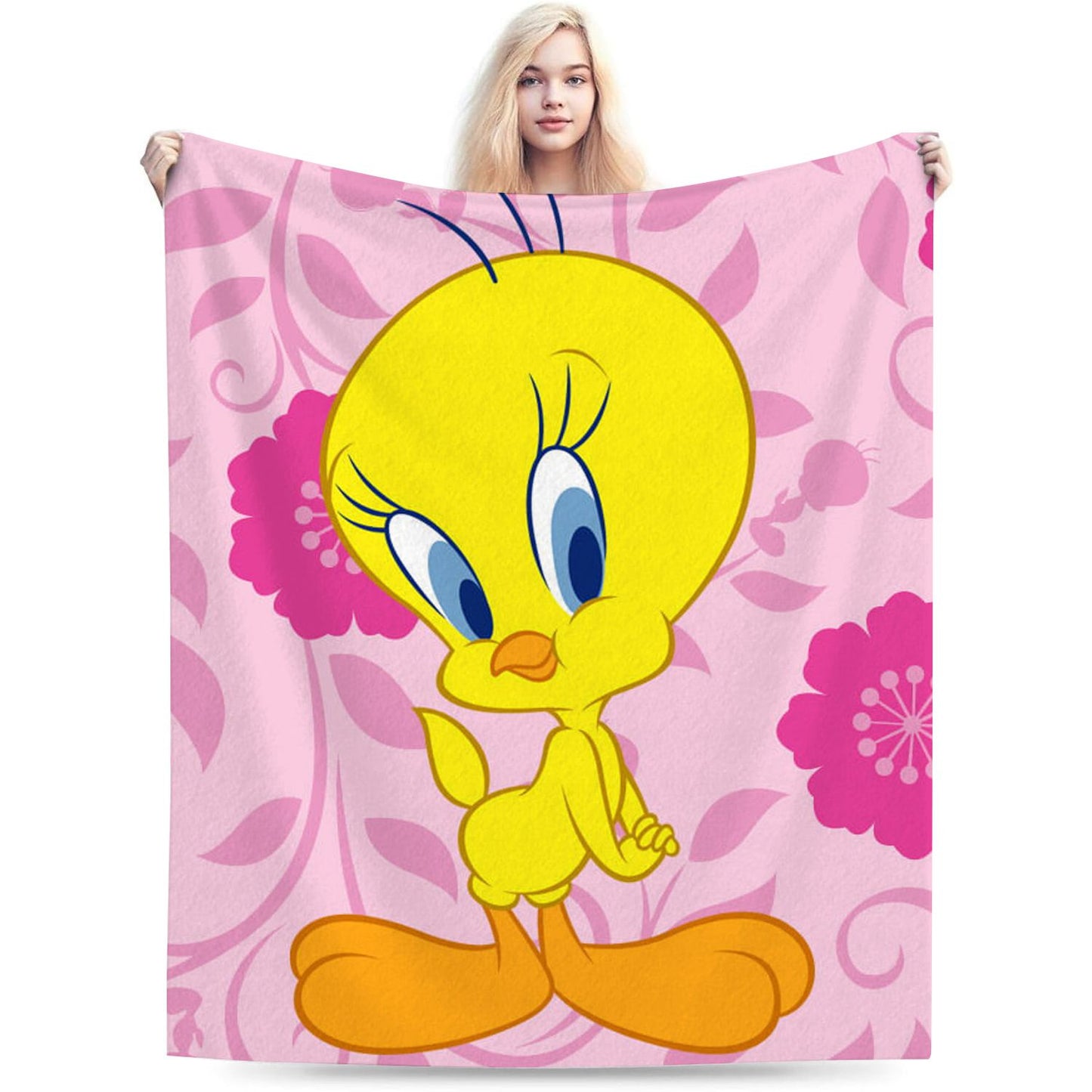 Yellow Canary Bird Throw Blanket