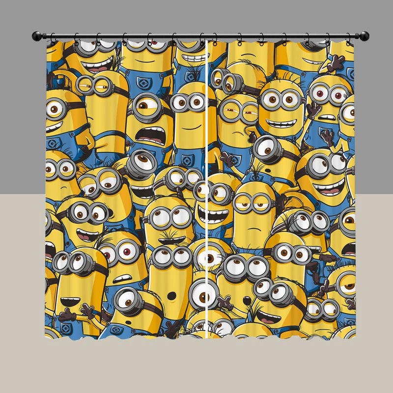 Yellow Capsule Creatures Blackout Curtain