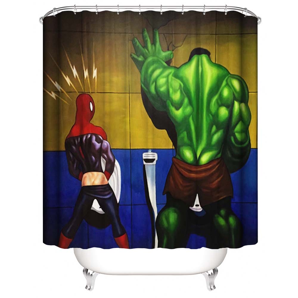 Muscular Humanoid Superhero Shower Curtain