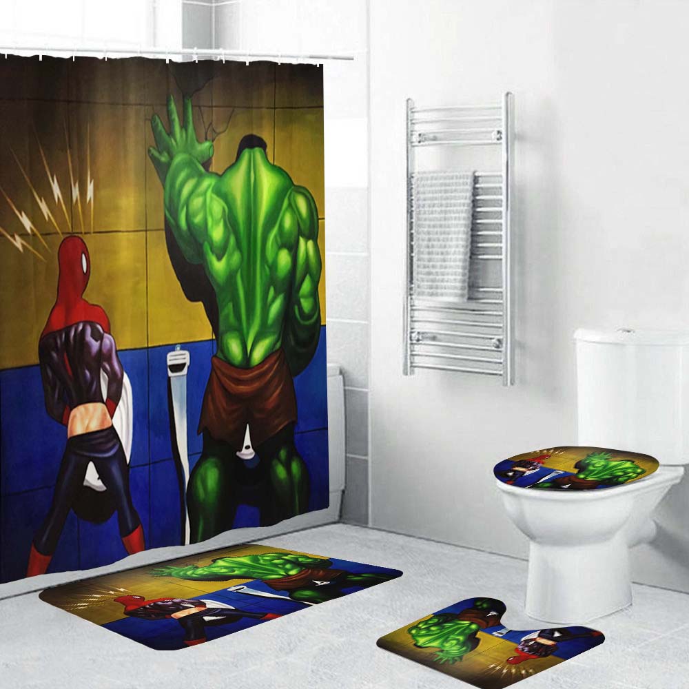 Muscular Humanoid Superhero Shower Curtain