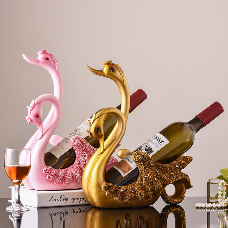 Couple Birds Swan Wine Bottle Holder Romantic Wine Rack