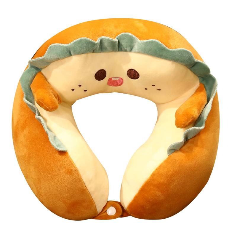 Toast Neck Pillow Cartoon Cute Bread Chin Support Travel Sleeping Cushion