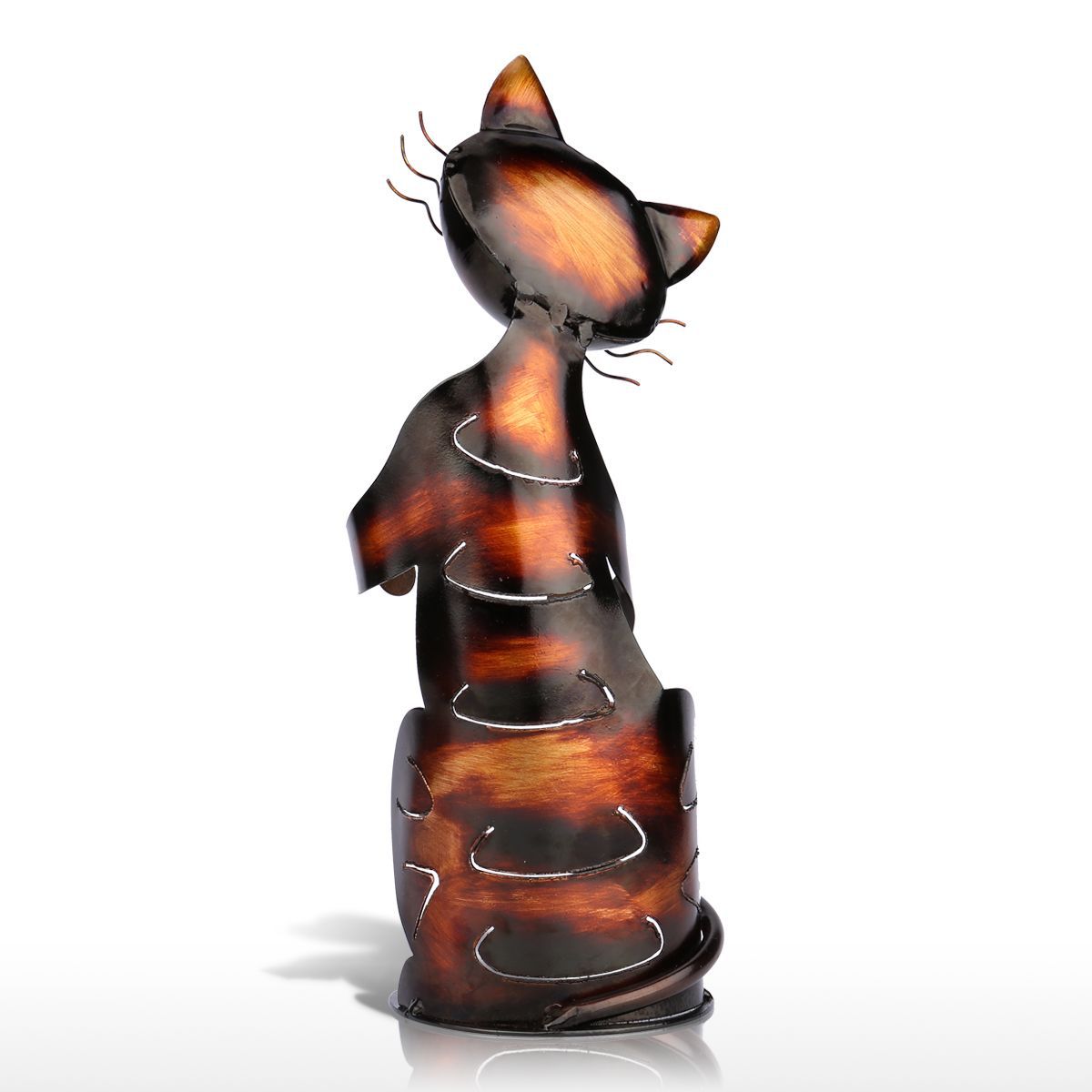 Wrought Iron Art Cat Wine Bottle Holder