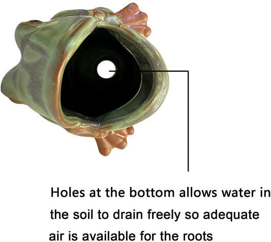 Vintage Frog Planter Open Mouth Ceramic Succulent Cactus Flower Pots