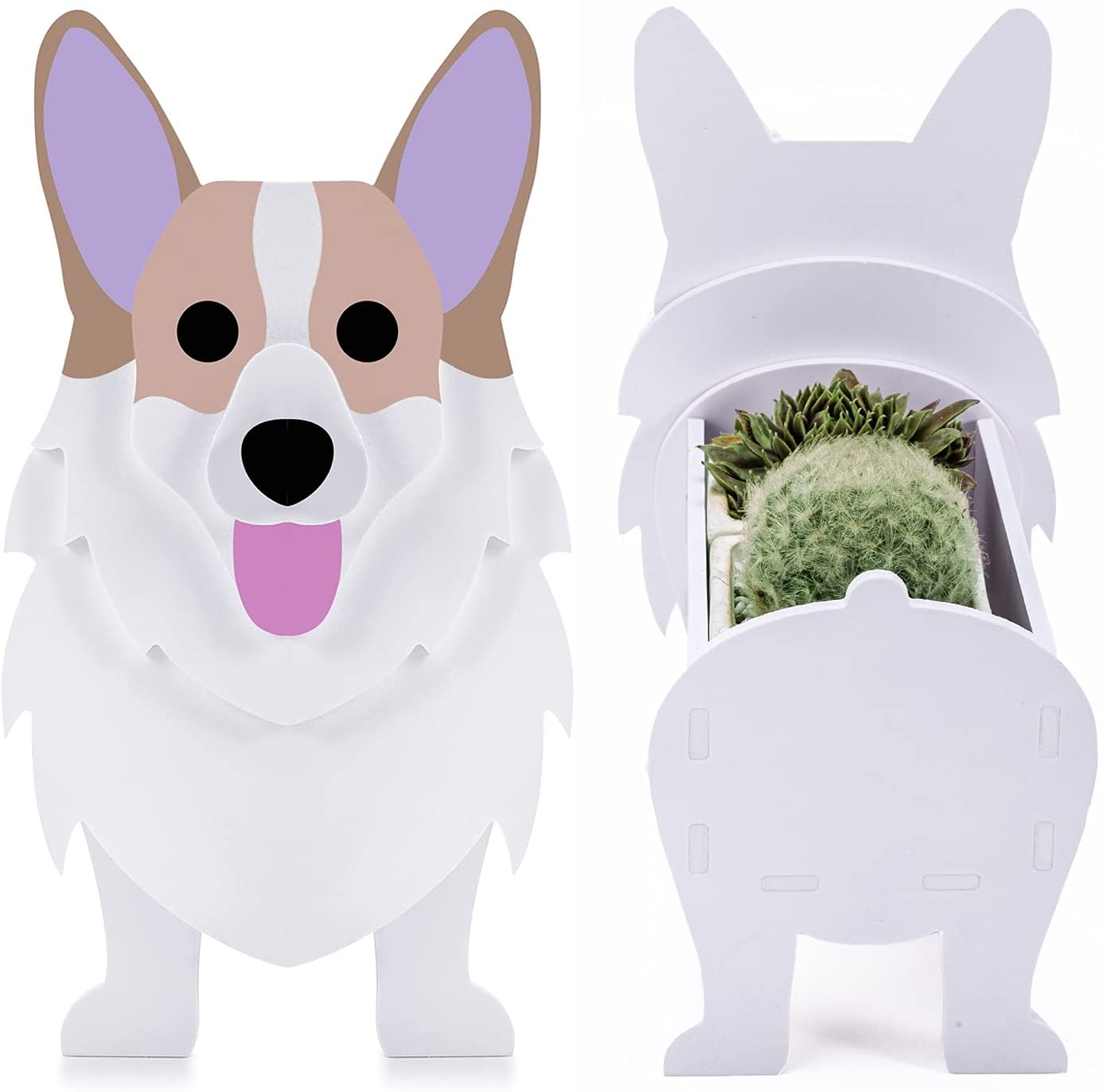 Dog Planter Cartoon Dog Shaped Cute Outdoor Flower Pot