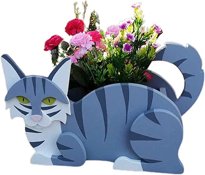 Multi Colors Cat Shaped Planters Box Flower Pot