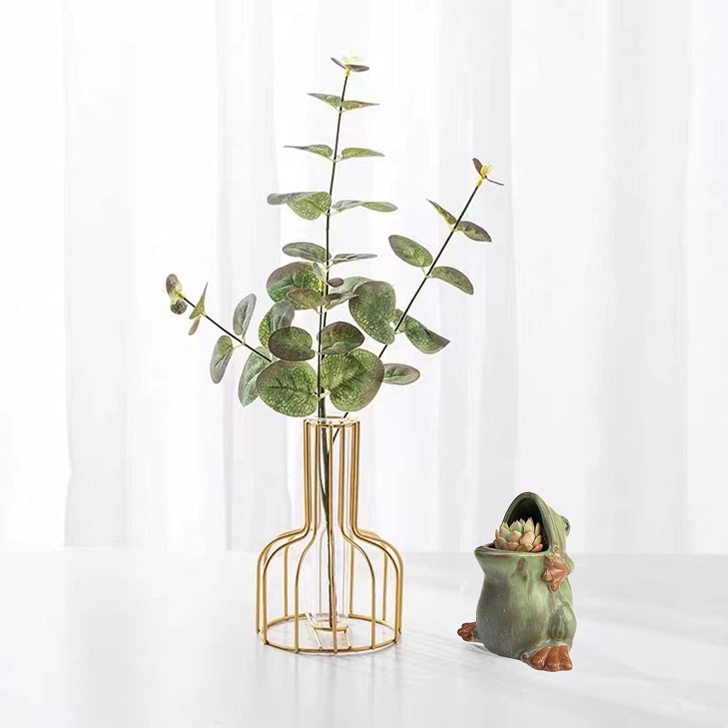 Vintage Frog Planter Open Mouth Ceramic Succulent Cactus Flower Pots