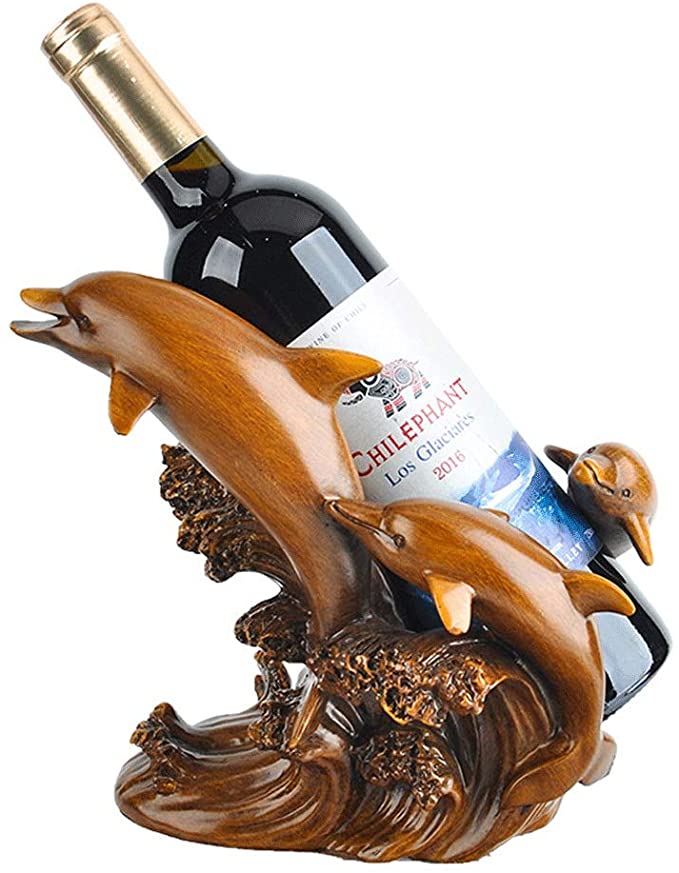 Dolphin Wine Bottle Holder Jumping Ocean Wave Wine Rack