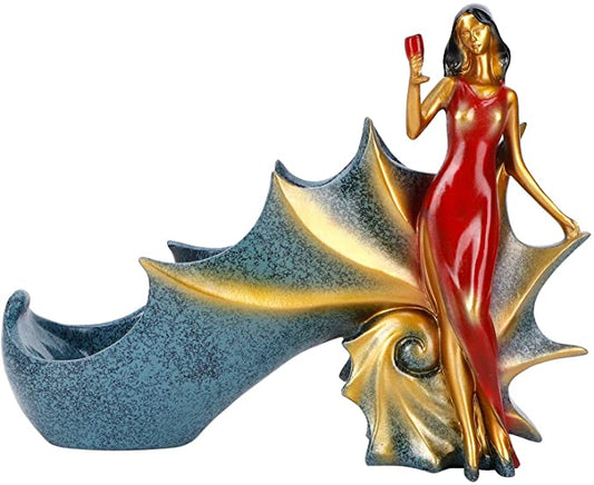 Lady Wine Bottle Holder Elegant Fantasy Tail Wine Rack