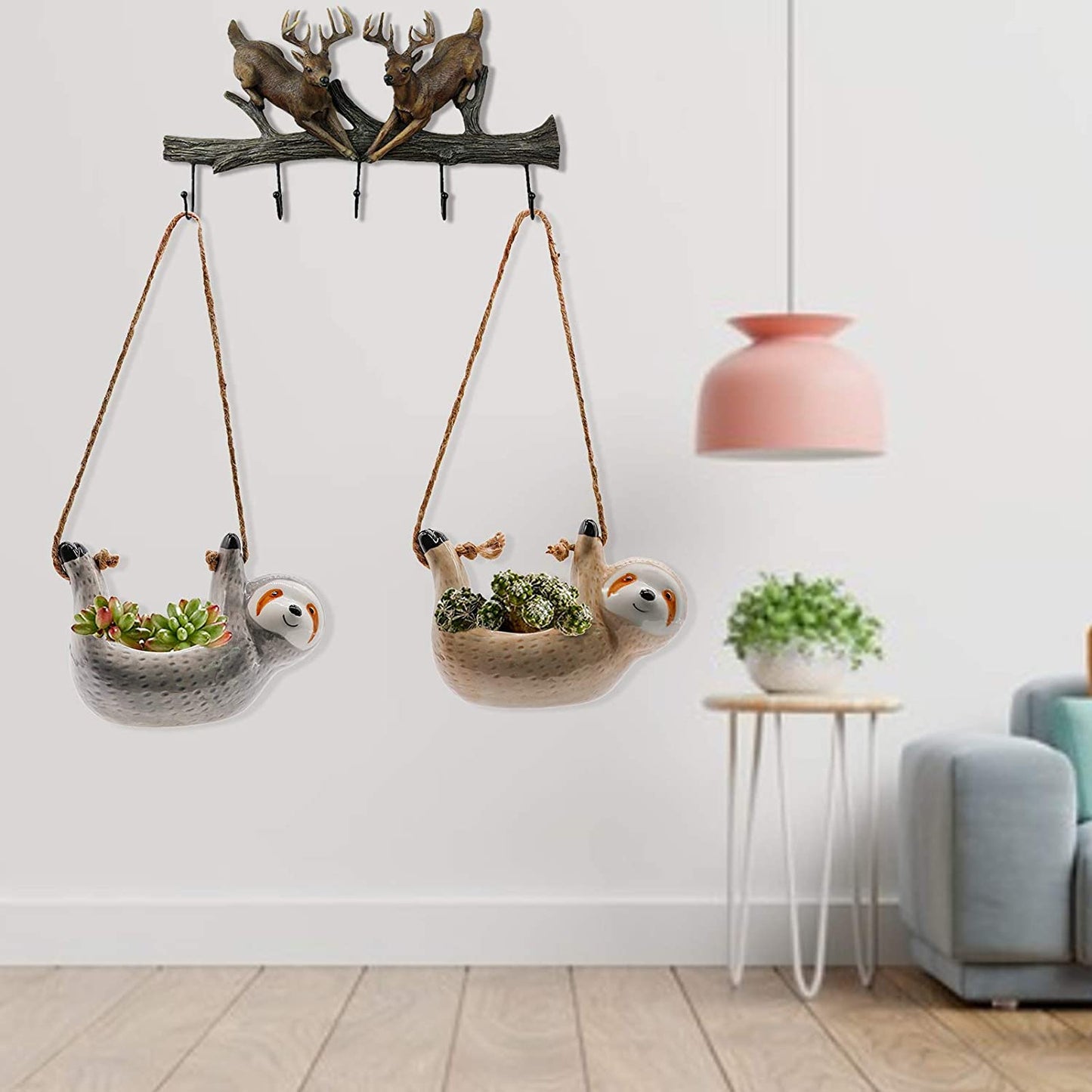 Cute Animal Flower Succulent Pot Hanging Sloth Planter