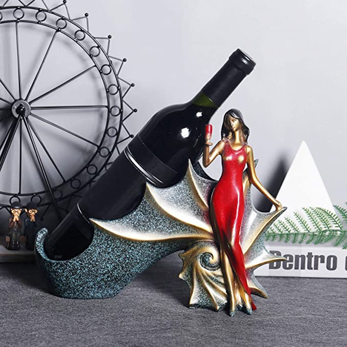 Lady Wine Bottle Holder Elegant Fantasy Tail Wine Rack