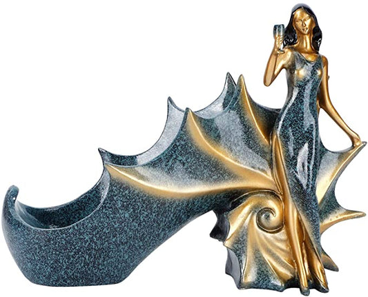 Lady Wine Bottle Holder Elegant Fantasy Tail Wine Rack