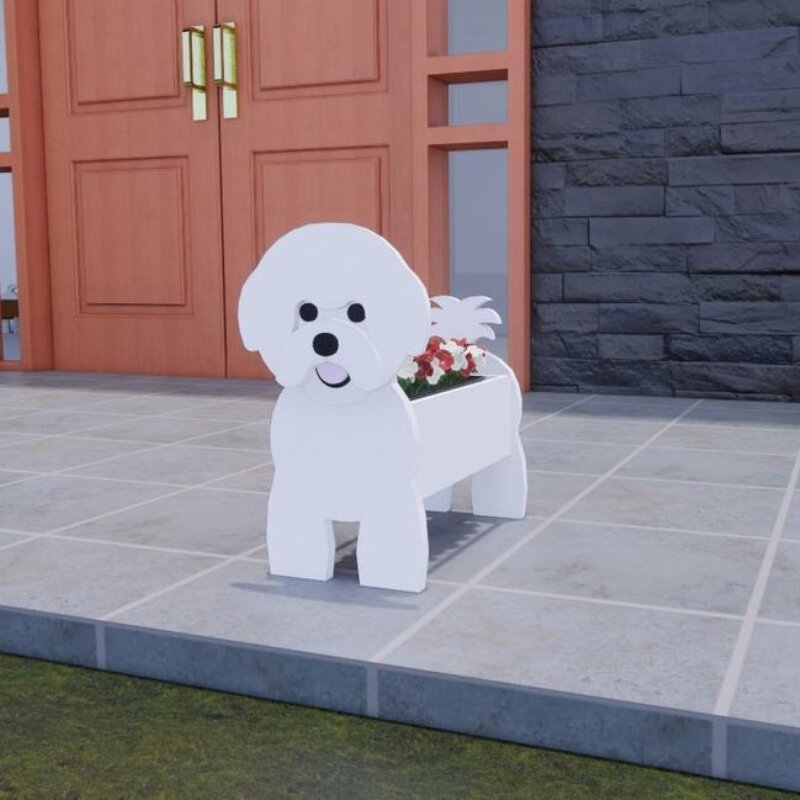 Bichon Frise Succulent Dog Planter Pot