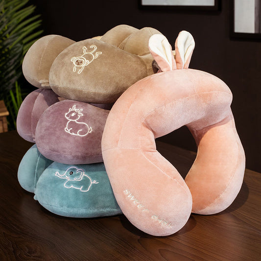 Blue Cartoon Elephant Ear Neck Pillow