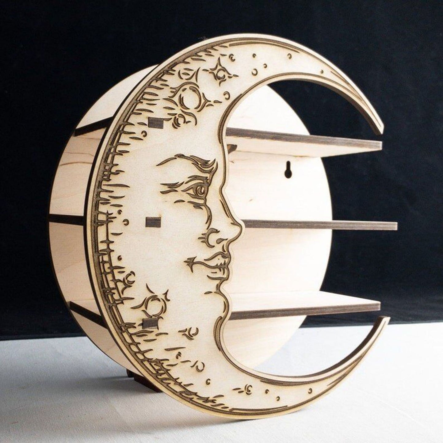 Crescent Moon Celestial Crystal Shelf