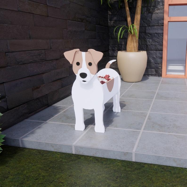 Jack Russell Succulent Dog Planter Pot