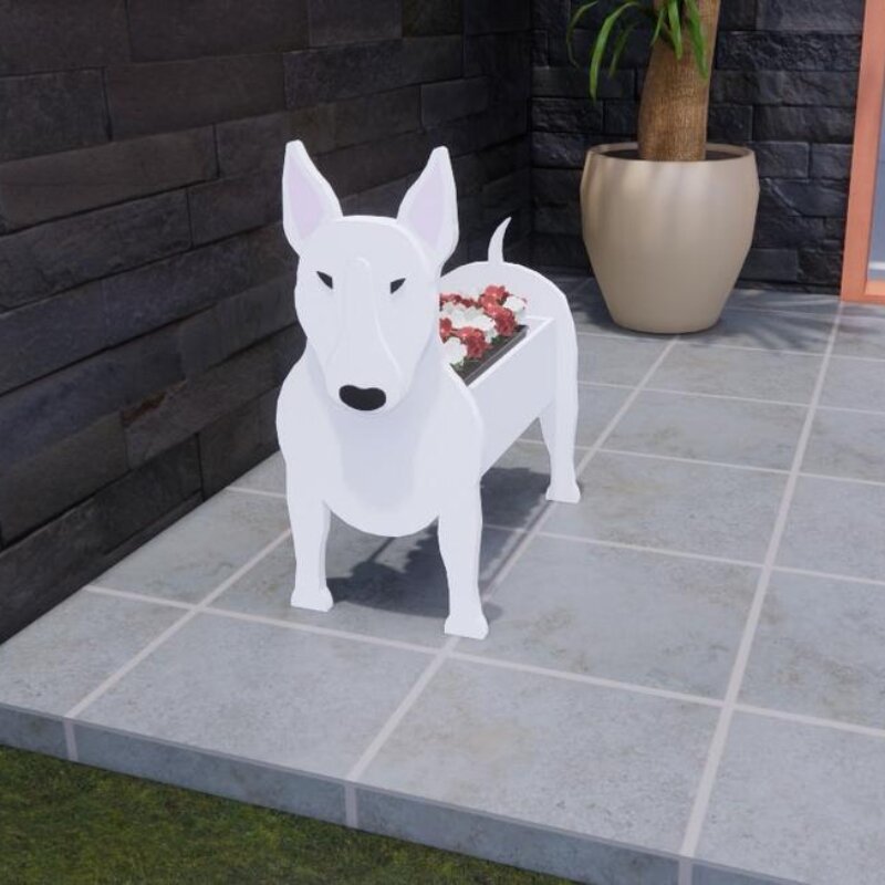 Bull Terrier Succulent Dog Planter Pot