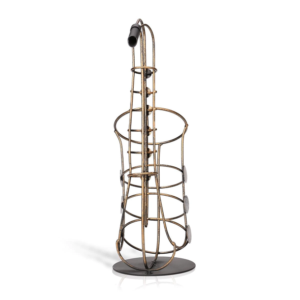 Wire Art Metal Saxophone Wine Bottle Holder