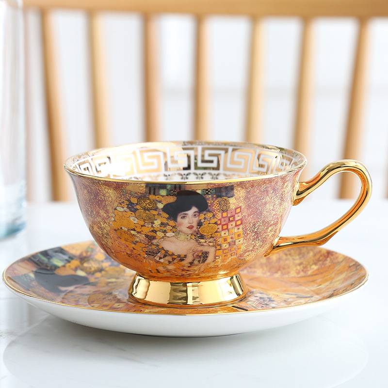 3 Pieces Portrait of Adele Bloch-Bauer I Coffee Tea Cup And Saucer Set with Spoon