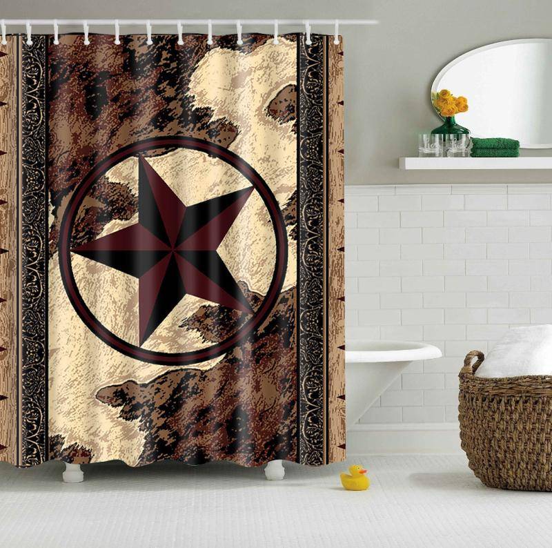 Retro Stars Western Texas Flag Shower Curtain