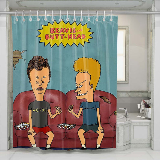 Rideau de douche Beavis et Butthead, spectacle d'humour, 180x180cm