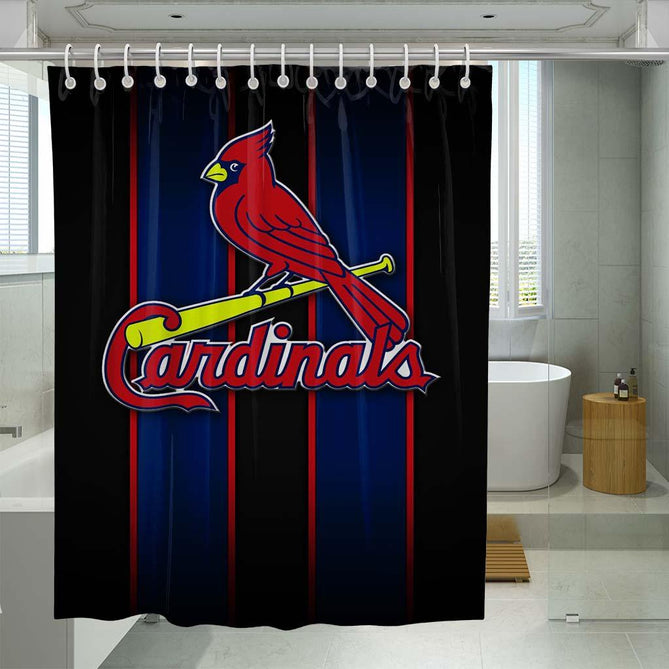Red Blue Cardinals Shower Curtain