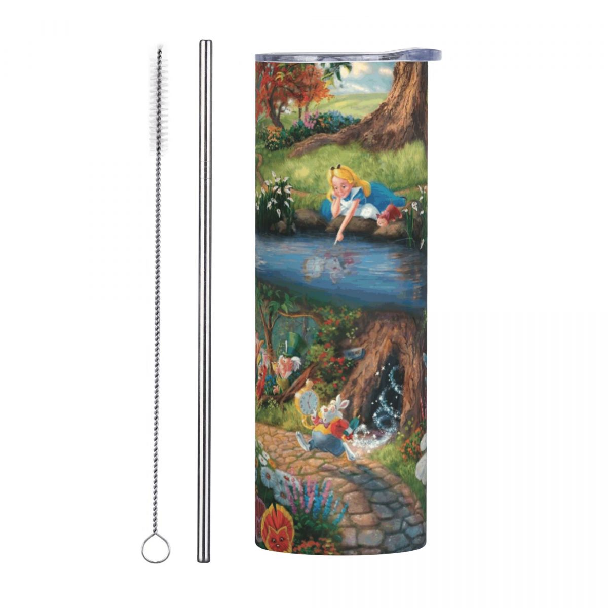 Alice Magical Underland Coffee Tumbler Insulated Mug with Lid Straw