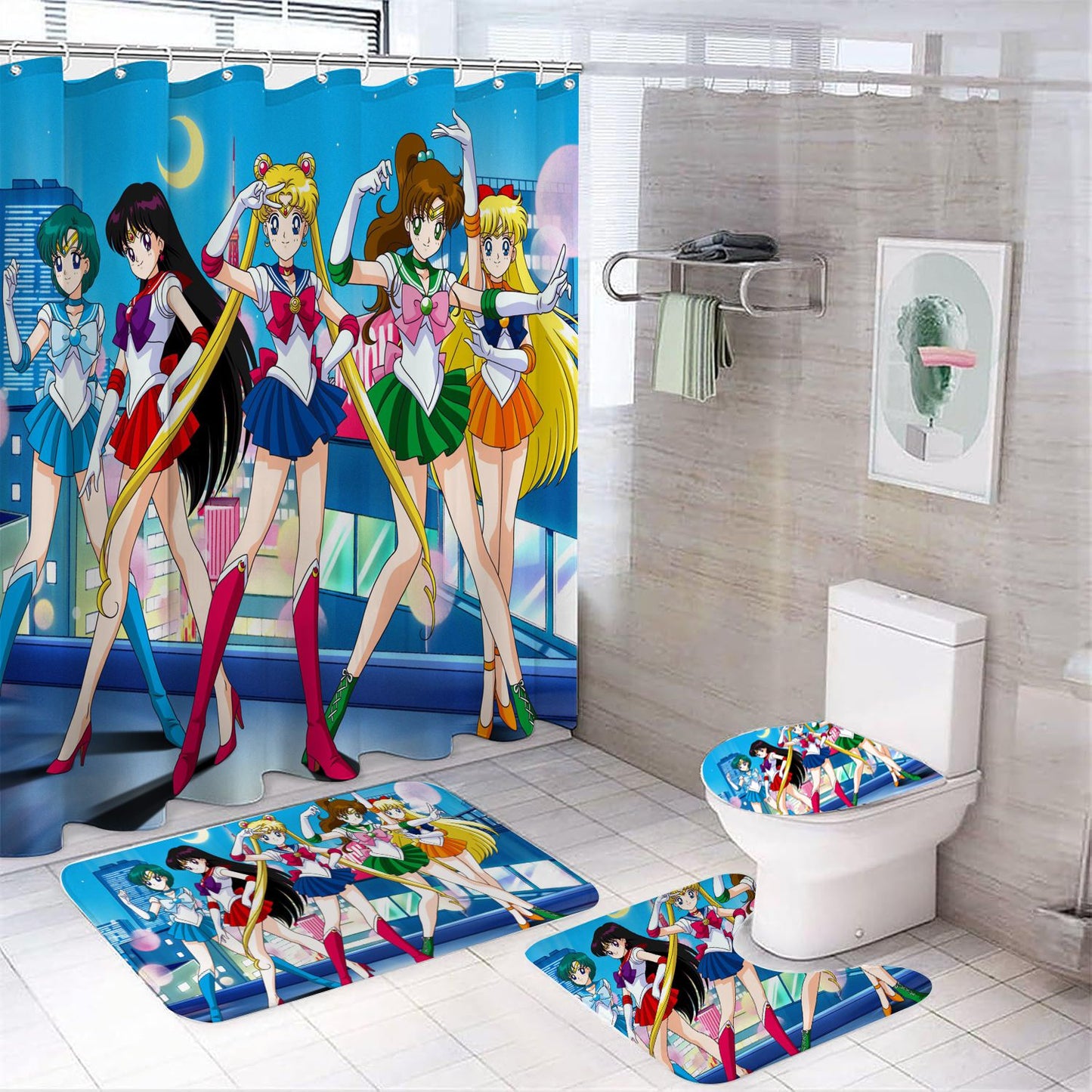 Anime Sailor Senshi Shower Curtain