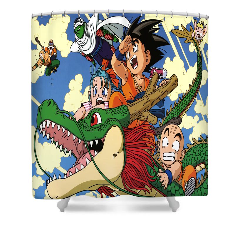 Anime Saiyan Shower Curtain - 4Pcs Set