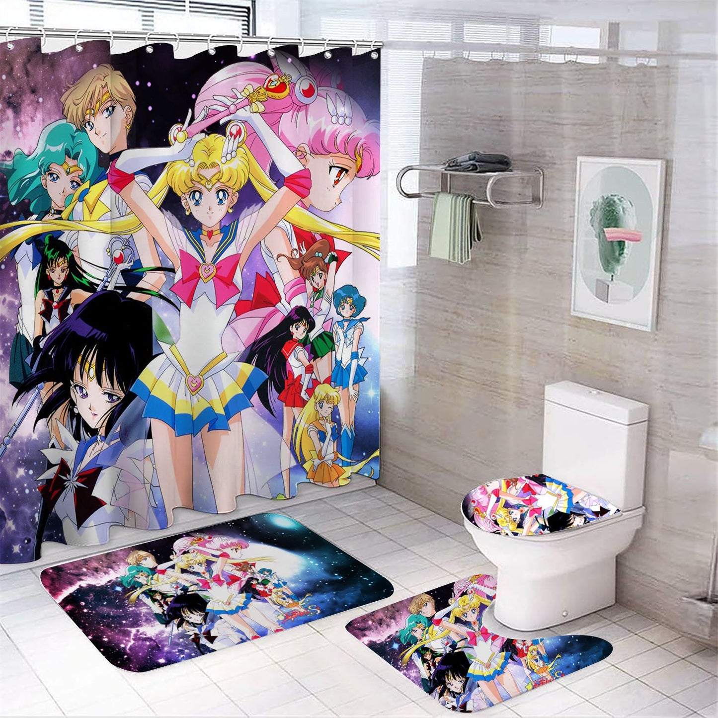 Anime Sailor Senshi Shower Curtain
