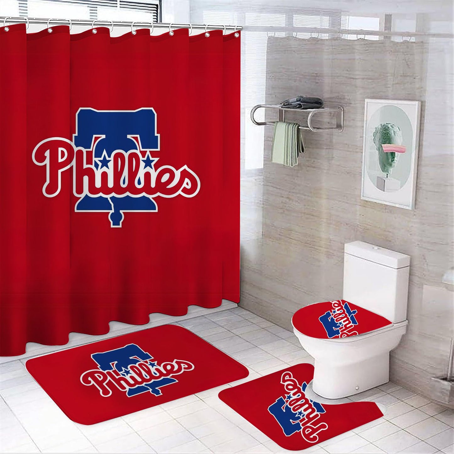 Philadelphia Phillies Duschvorhang, Baseball Team Badezimmer Dekor