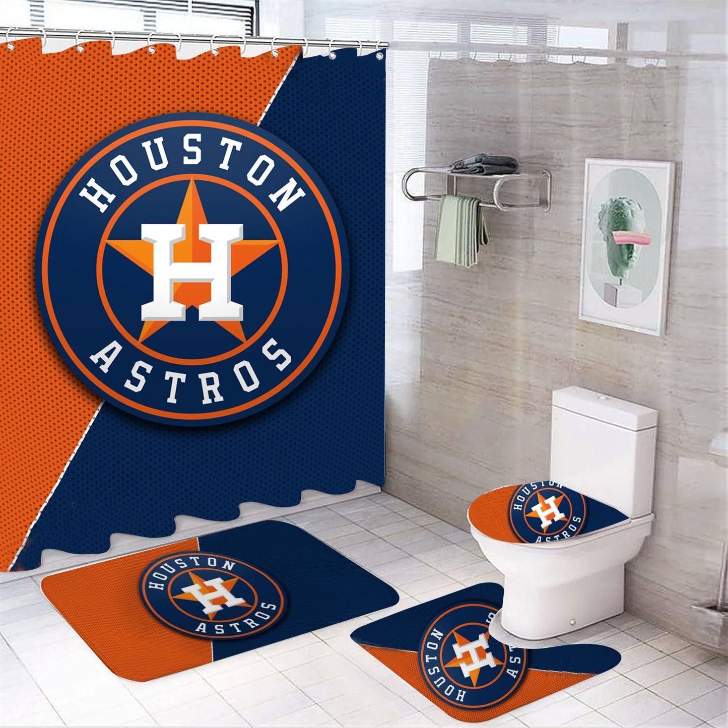 Houston Astros douchegordijn, honkbalteam, sport, 180x180cm