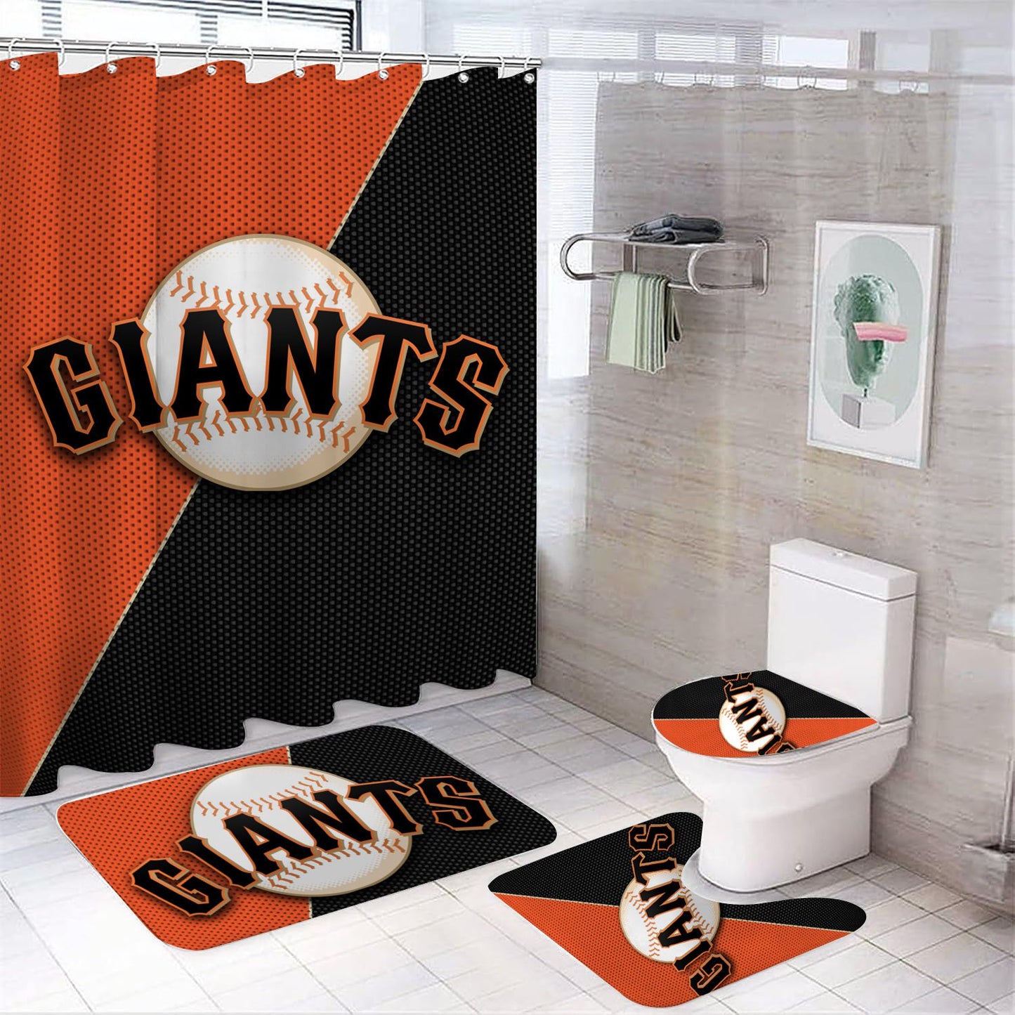 Baseball Team Sport Giants Shower Curtain