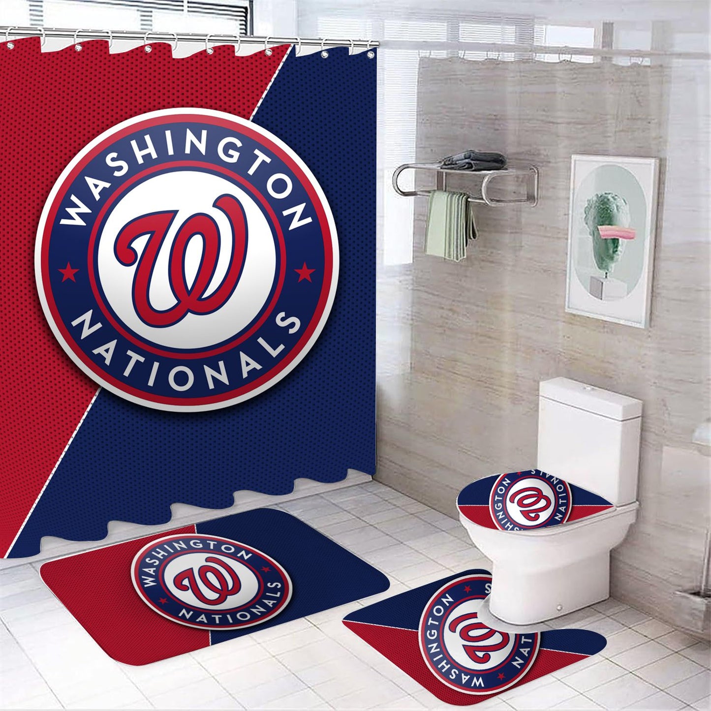 Baseball Team Sport Nationals Shower Curtain