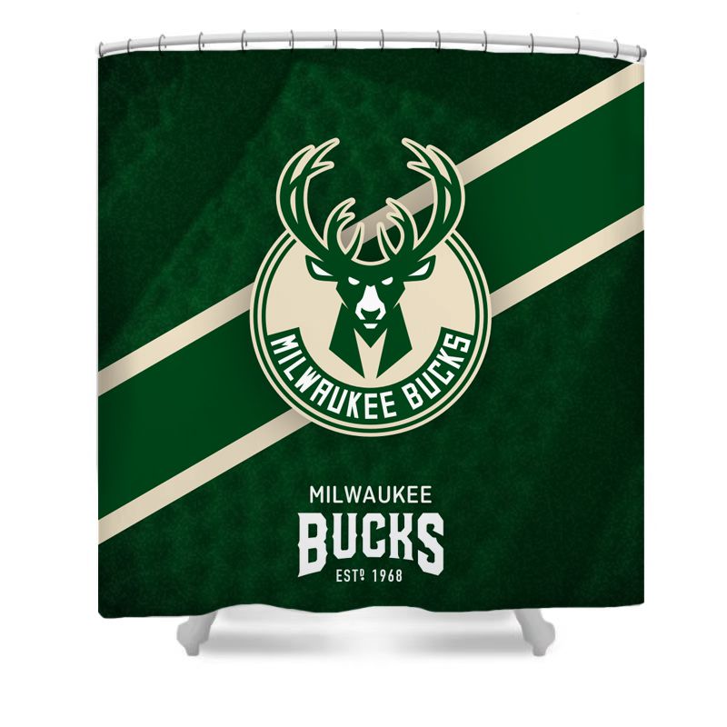 Duschvorhang Milwaukee Bucks, Basketballteam NBA, 180x180cm