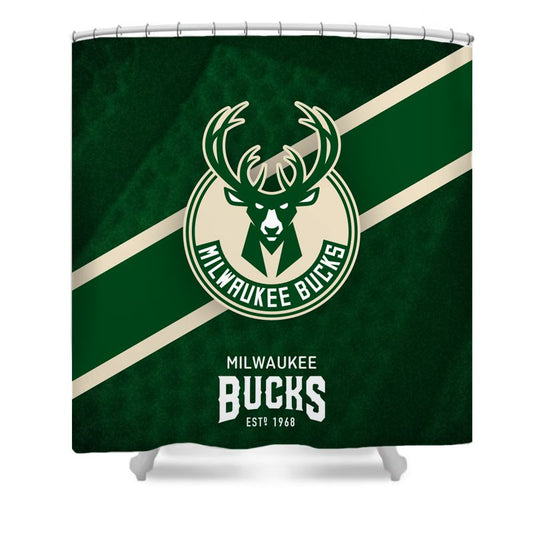 Douchegordijn Milwaukee Bucks, basketbalteam NBA, 180x180cm