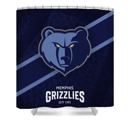 Duschvorhang Memphis Grizzlies, Basketballteam NBA, 180x180cm