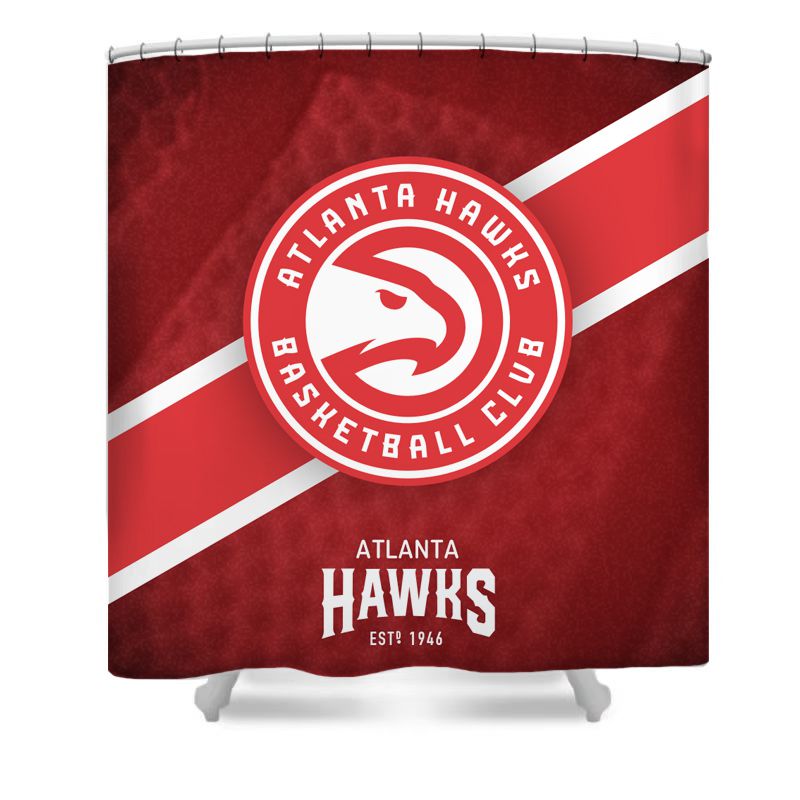 Rideau de douche Atlanta Hawks, équipe de basket-ball, 180x180cm