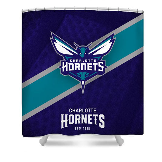 Basketball Sport Hornets Shower Curtain