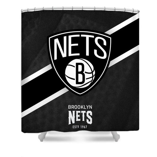 Duschvorhang Brooklyn Nets, Basketballteam NBA, 180 x 180 cm