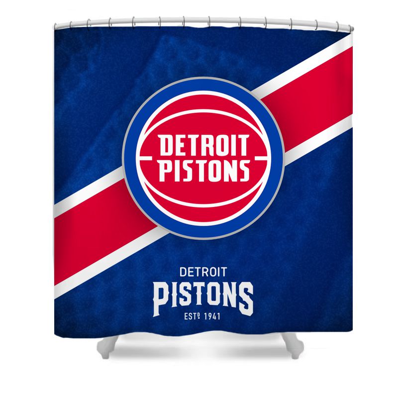 Duschvorhang Detroit Pistons, Basketballteam NBA, 180 x 180 cm