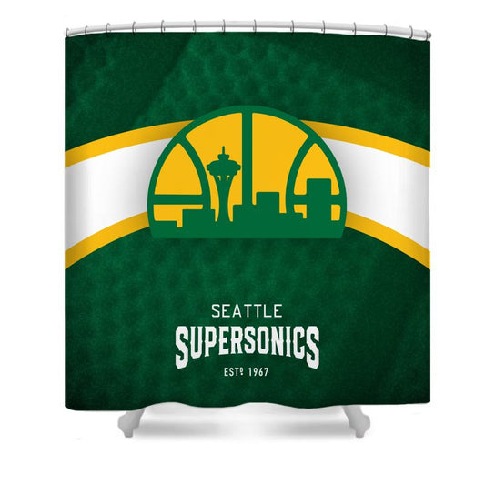 Basketball Sport Supersonics Shower Curtain